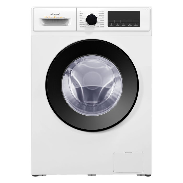Masina de spalat rufe, capacitate 9 kg, 16 programe, clasa A, 1400 Rpm, motor inverter, display LED, Alb, ALBALUX [1]