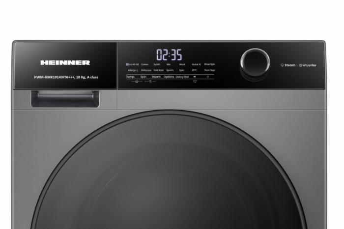 Masina de spalat rufe, capacitate 10 kg, 1400 Rpm, 15 programe, clasa A, panou touch, motor inverter, Argintiu, HEINNER [5]