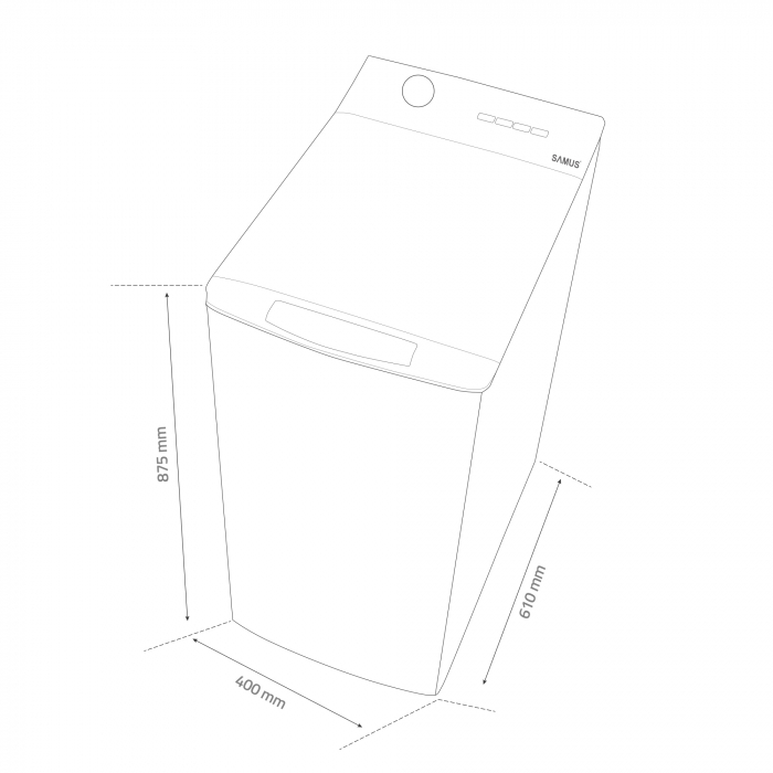Masina de spalat rufe verticala, capacitate 7 kg, 15 programe, 1200 Rpm, clasa C, Samus WTSGD-70123 [5]