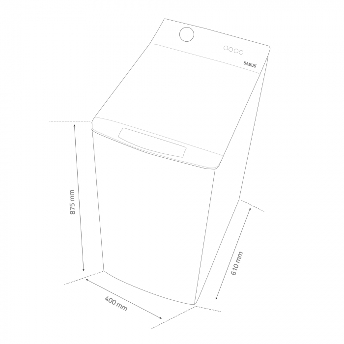 Masina de spalat rufe verticala, capacitate 8 kg, 15 programe, 1300 Rpm, clasa A, motor inverter, Samus WTSI-80132 [5]
