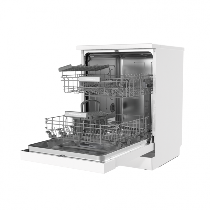Masina de spalat vase, 14 seturi, 6 programe, 2 cosuri. latime 60 cm, afisaj digital, Inox, HEINNER [3]