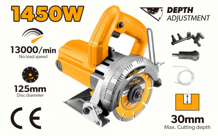 Masina de taiat marmura, 1450W, 125mm, 1200rpm, Tolsen 79533 [3]
