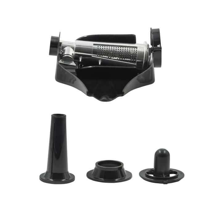 Masina de tocat carne, putere 1200W, 2 site, reverse, accesorii rosii, carnati, cutit inox, Negru, SAMUS [6]