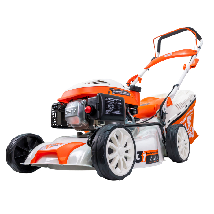 Masina de tuns gazon, benzina, 2.7 Cp, 99 Cc, pornire electrica, cos 45L, 25-75, latime 420mm, RURIS [3]