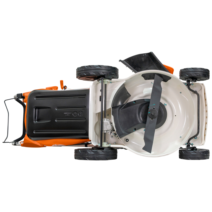 Masina de tuns gazon, benzina, autopropulsata, 3.5 Cp, 4 timpi, 145 cc, 25-75 mm, latime 460mm, pornire electrica, mulcire, sac 65L, RURIS [14]