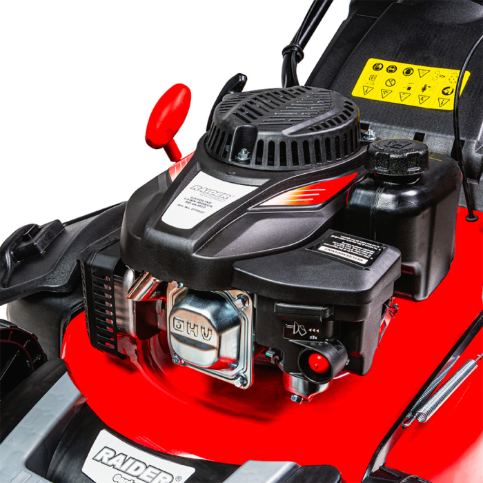Masina de tuns gazon pe benzina, autopropulsie, motor 4 timpi, 146 Cc, mulcire, 4 in 1, latime 46 cm, cos 65 L, RAIDER [6]