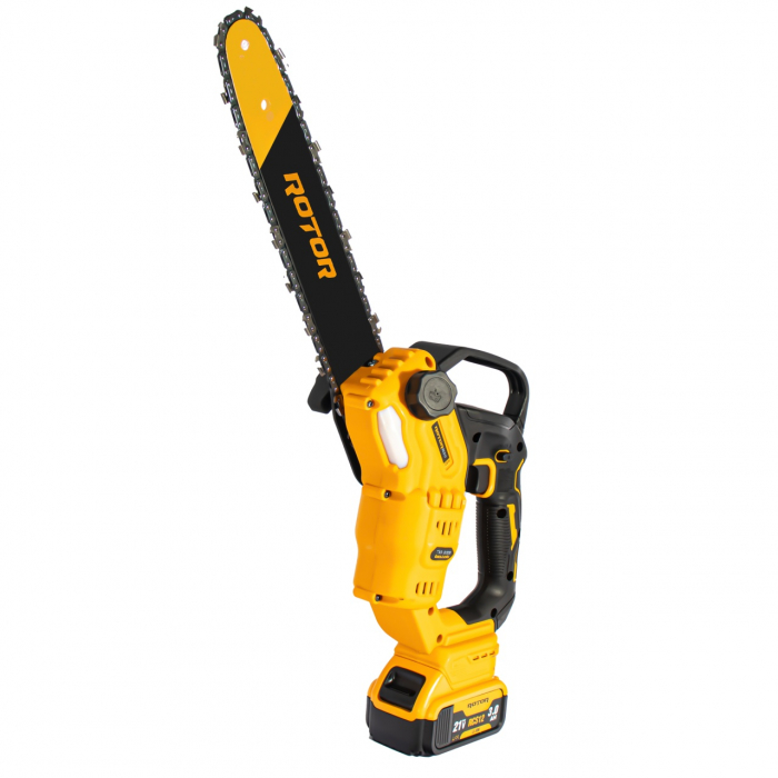 Mini fierastrau cu acumulator, 2 acumulatori x 21V, 3.0 Ah, lama+lant 30cm, 4500Rpm, 500W, ROTOR [2]