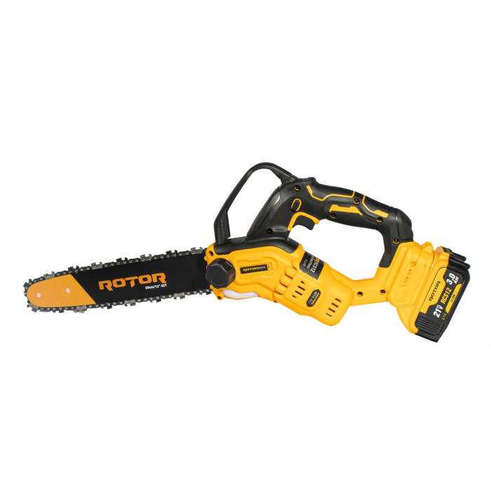 Mini fierastrau cu acumulator, 2 acumulatori x 21V, 3.0 Ah, lama+lant 30cm, 4500Rpm, 500W, ROTOR [4]