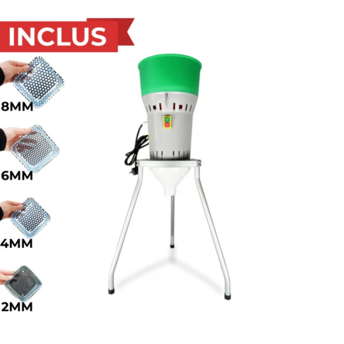 Moara electrica cereale si furaje, 4 site incluse, 220V, 25L, cu picioare, 1kw, 1900Rpm, Holz Mill [5]