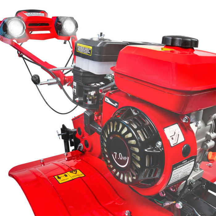 Motocultor pe benzina, 7 Cp, 4 timpi, 5.2 Kw, 2 viteze + marsarier, 2 faruri, latime lucru 1200mm, 212 cm³, RAIDER [9]