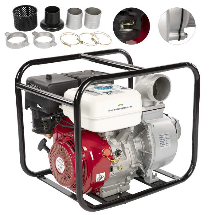 Motopompa pe benzina, 4", 4 timpi, 13 CP, 9.5Kw, 25m refulare, 80 mc/h, Micul Fermier GF-2059 [2]