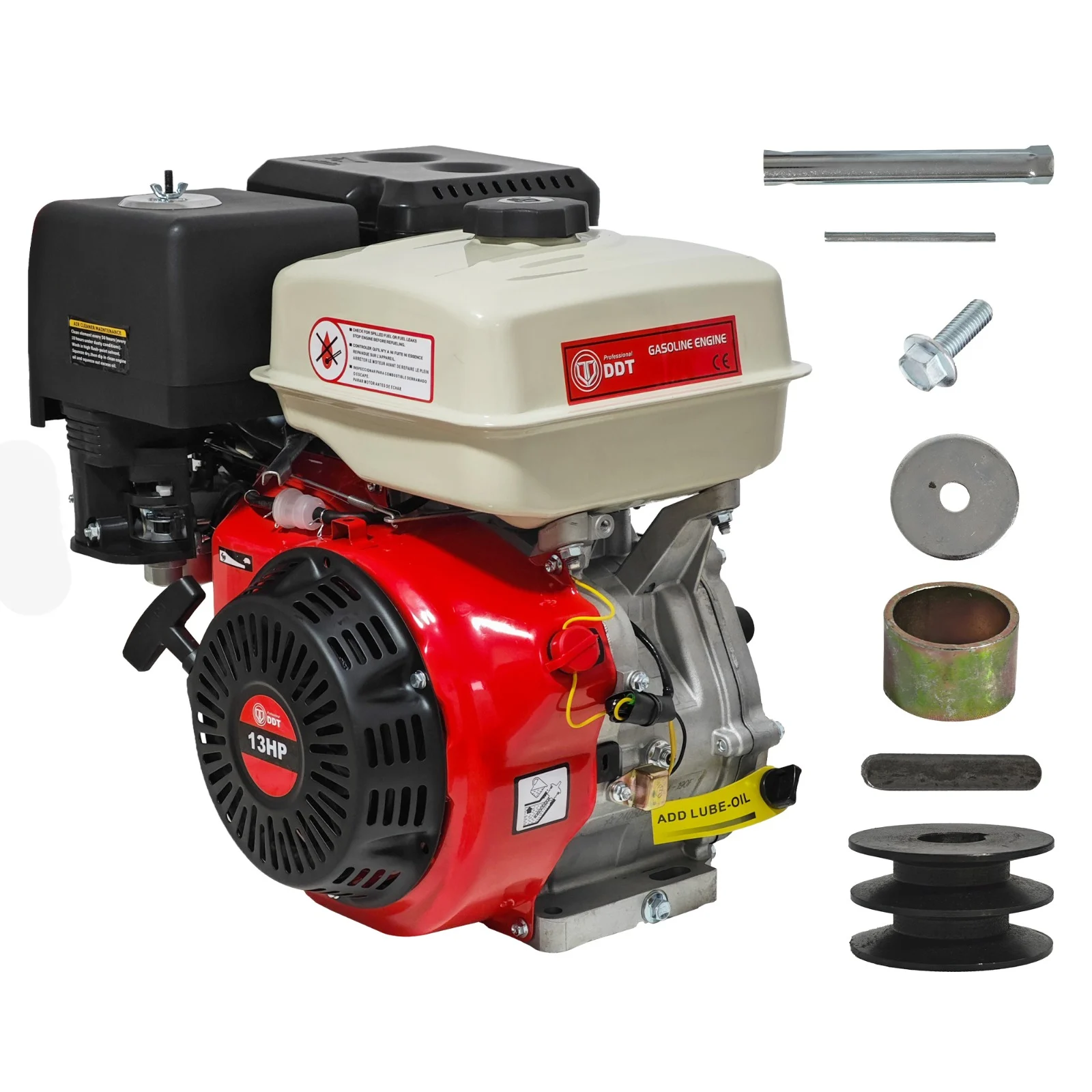 Motor pe benzina, 13 Cp, DDT, 4 timpi, fulie dubla (inclusa), 7.3 kw, ax pana 25mm [2]