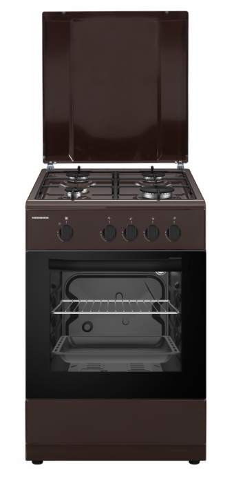 Pachet Aragaz cu cuptor pe gaz + Butelie si kit instalare, 50 x 55 cm, siguranta plita si cuptor, 2 in 1, GPL sau GN, Maro, HEINNER [4]