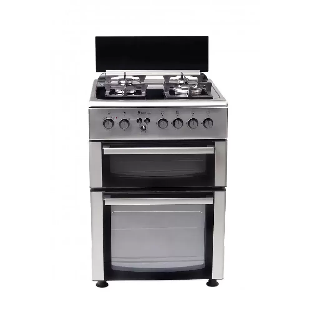 Pachet Aragaz multifunctional, cuptor electric+cuptor gaz, ventilatie, aprindere electrica + Hota telescopica, 60 cm, sticla neagra, Studio Casa Lean Duetto [3]