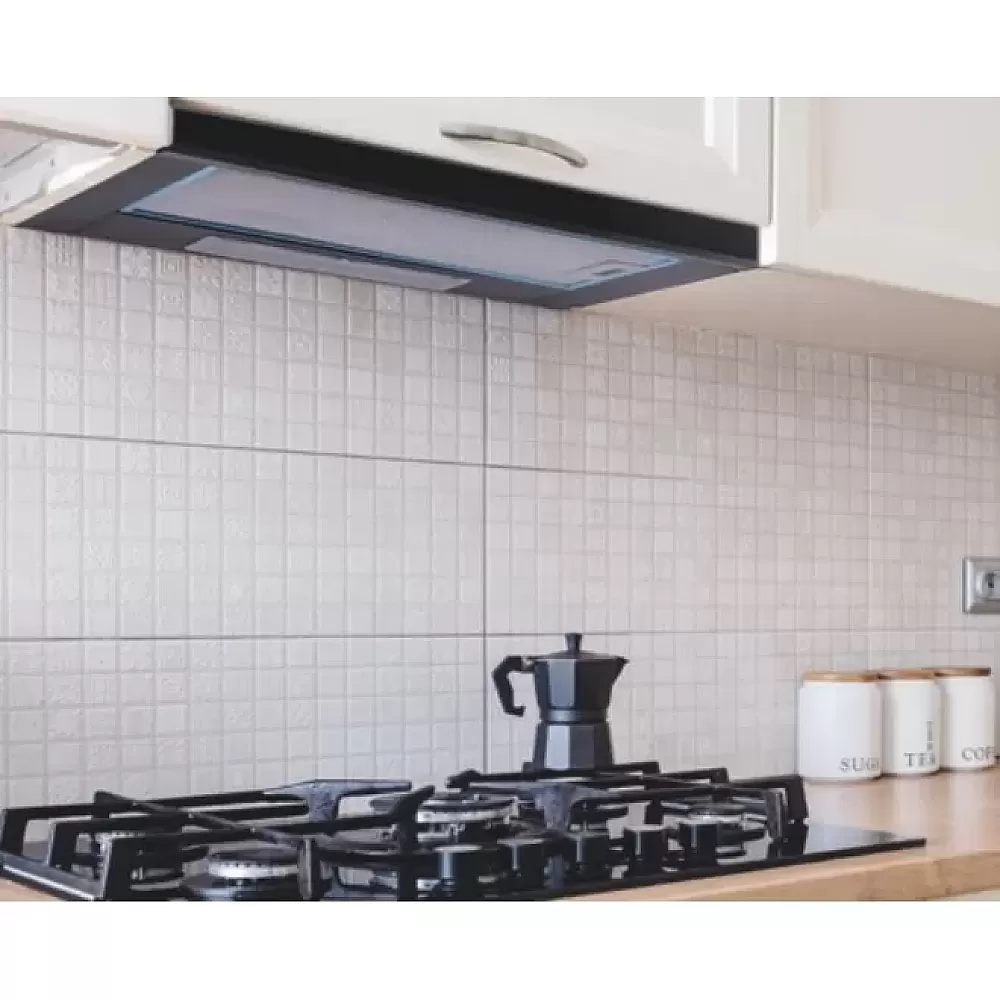 Pachet Aragaz multifunctional, cuptor electric+cuptor gaz, ventilatie, aprindere electrica + Hota telescopica, 60 cm, sticla neagra, Studio Casa Lean Duetto [4]