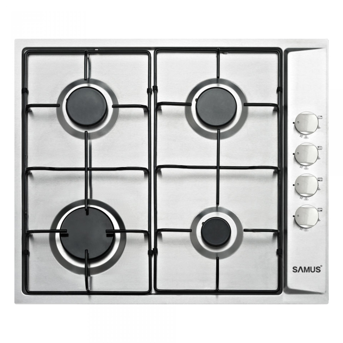Pachet incorporabil, Cuptor electric, 56 litri, 7 functii, ventilator, putere 2200 W, Plita incorporabila, 58 cm, aprindere electrica, INOX, SAMUS [5]