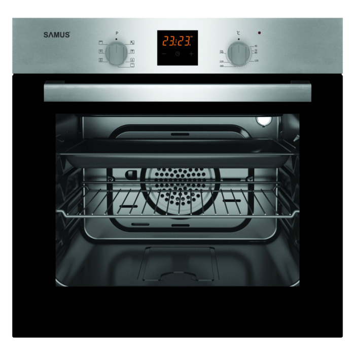 Pachet incorporabil, Cuptor electric, 56 litri, 7 functii, ventilator, putere 2200 W, Plita incorporabila, sticla, 58 m, gratare fonta, SAMUS [2]