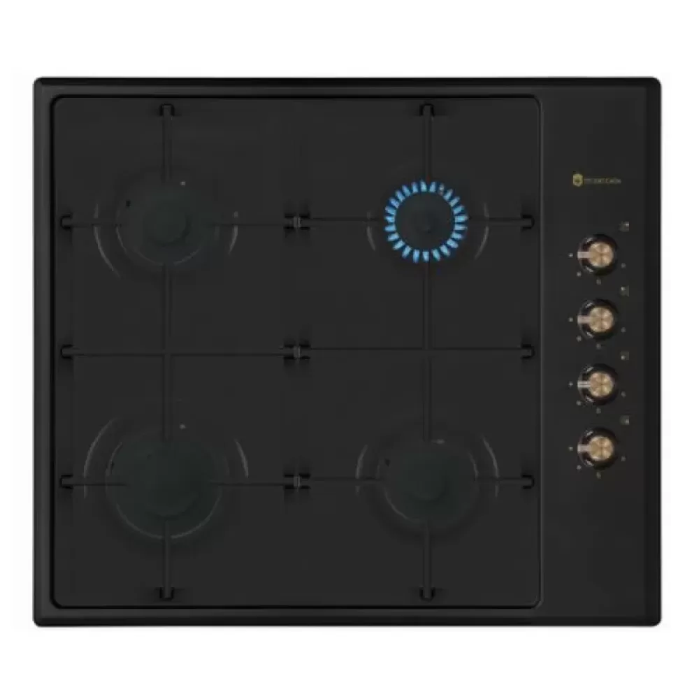 Pachet incorporabil, Cuptor electric 6 functii, grill, ventilator, Plita pe gaz, rustica, gratare fonta, Hota decorativa rustica, Neagra, Studio Casa Dolce Vita [3]