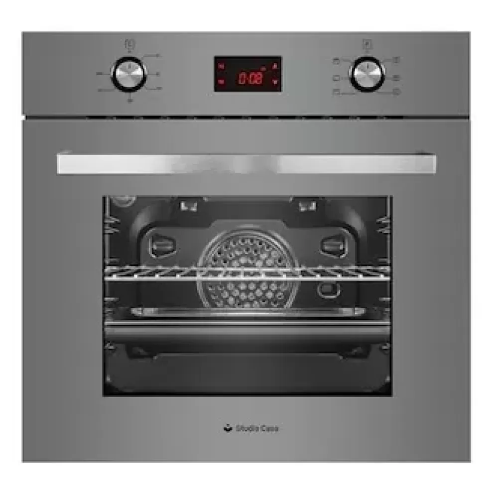 Pachet incorporabil, Cuptor electric 73L, grill, ventilatie, 8 programe, Plita sticla Gri, 4 arzatoare, gratare fonta, Hota decorativa sticla, Gri, 60 cm, Studio Casa Terza Modern Parma Glass Grey [4]