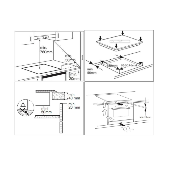 Pachet incorporabil, Cuptor electric, 75 litri, putere 2000 W, 5 functii, ventilator, display digital, Plita incorporabila cu inductie, 4 zone, 60 cm, sticla, SAMUS [6]