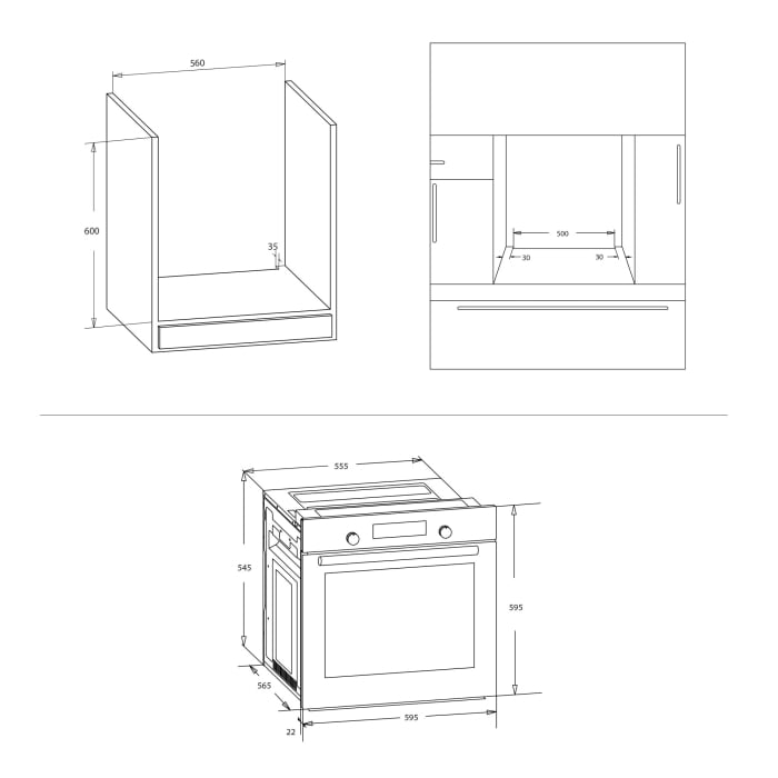 Pachet incorporabil, Cuptor electric, 80 litri, 8 functii, convectie 3D, putere 2500 W, ventilator, grill, timer, clasa A, Plita sticla, 4 arzatoare, gratare fonta, aprindere electrica, SAMUS [13]