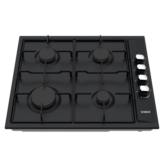 Pachet incorporabil, Cuptor electric, capacitate 62L, putere 2200W, grill, clasa A, 4 functii, Plita incorporabila, aprindere electrica, 4 arzatoare, Negru, SAMUS [8]