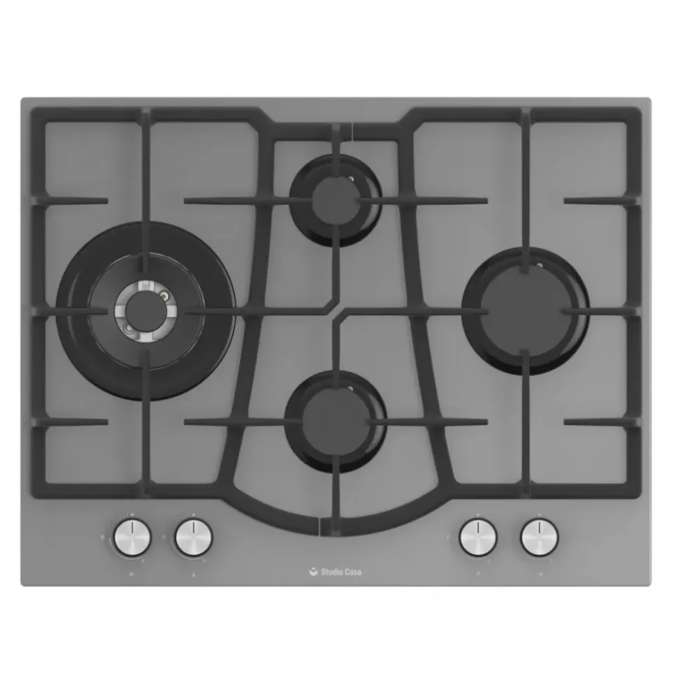 Pachet incorporabil, Cuptor electric gri, 81L, 10 functii, Plita sticla gri 70cm, 4 arzatoare, Hota decorativa sticla gri, touch screen, Studio Casa Plane Elegance [3]