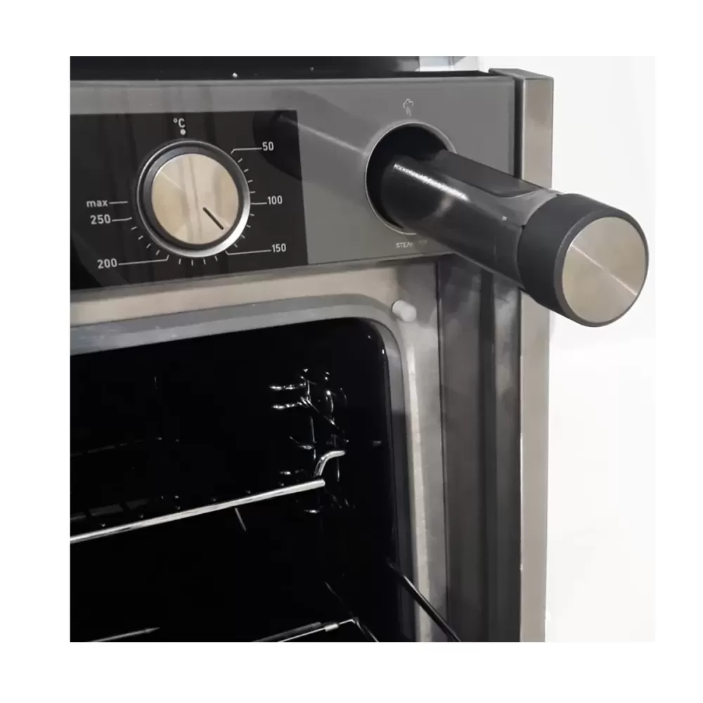 Pachet incorporabil, Cuptor electric gri, 81L, grill, rotisor, 10 functii, Plita sticla gri 70cm, Hota decorativa sticla gri, touch screen, Studio Casa Glamour Aqua Cooking [5]