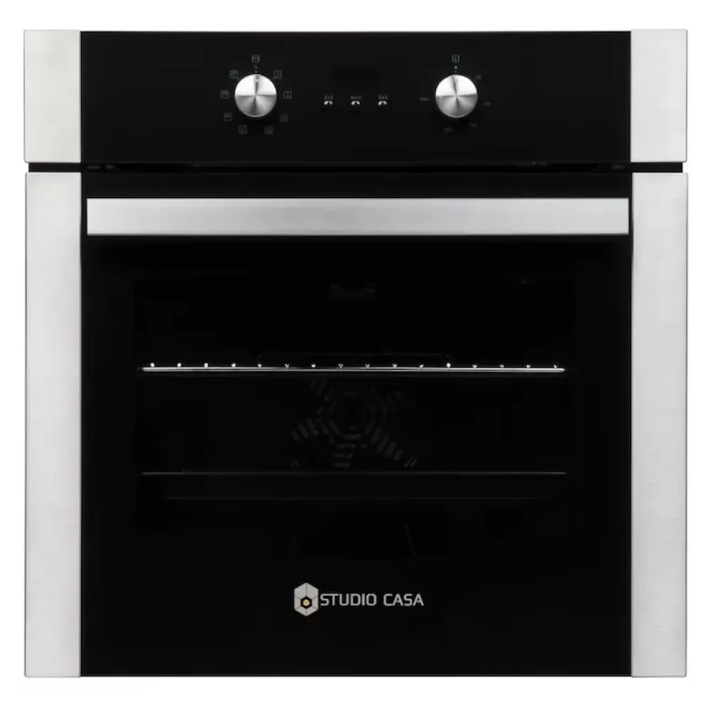 Pachet incorporabil, Cuptor electric multifunctional, 8 functii, 56 L, Plita vitroceramica 4 zone, 60 cm, Hota decorativa, sticla Neagra, 60 cm, Studio Casa Electrik Black [2]