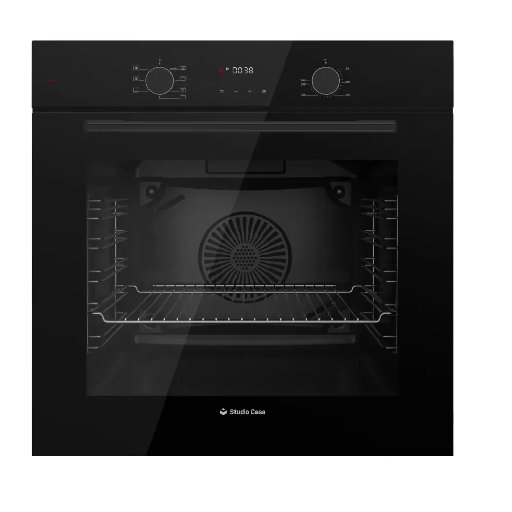 Pachet incorporabil, Cuptor electric negru, 78L, 7 functii, autocuratare, ventilatie, Plita sticla neagra 60cm, 4 arzatoare, Hota telescopica neagra, Studio Casa Tele Rialto [2]