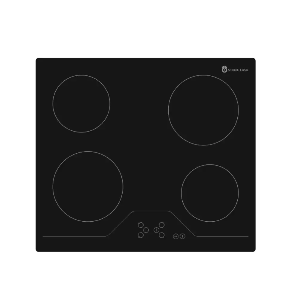 Pachet incorporabil, Cuptor electric negru, 80L, 8 functii, grill, ventilatie, clasa A, Plita sticla neagra vitroceramica 60cm, 4 arzatoare, 9 trepte, Hota decorativa neagra, Studio Casa Elektric Ambe [3]