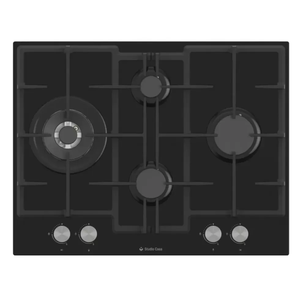Pachet incorporabil, Cuptor electric negru, 81L, 10 functii, autocuratare, grill, rotisor, ventilatie, Plita sticla neagra 70cm, 4 arzatoare, Hota telescopica neagra Studio Casa Nero Bellagio [3]