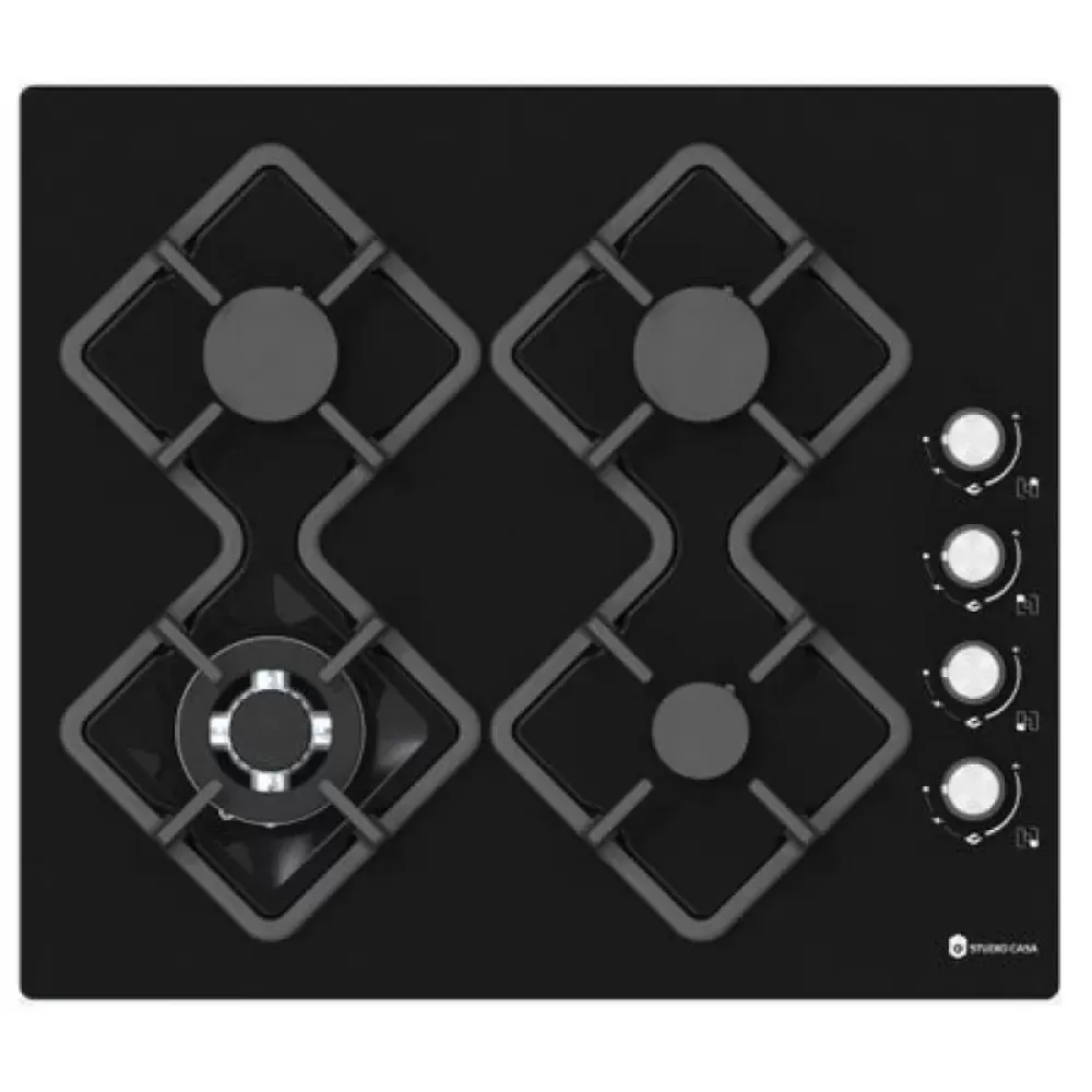 Pachet incorporabil, Cuptor pe gaz, 56L, clasa A, grill gaz, 60cm, Plita gaz din sticla neagra, gratare fonta, 60cm, Hota decorativa, sticla neagra, 60cm, Studio Casa Lux [4]