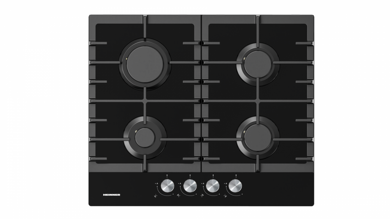 Pachet incorporabil Heinner, cuptor electric 69L, 9 programe, grill + hota decorativa sticla 60 cm, 3 trepte + plita sticla 4 ochiuri aprindere electrica, gratare din fonta, Heinner [4]