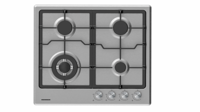 Pachet incorporabil Heinner, cuptor electric  inox 56L, 7 programe + hota telescopica inox 60 cm + plita inox 4 ochiuri aprindere electrica, gratare din fonta [3]