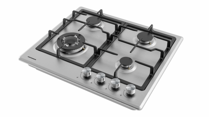 Plita incorporabila din INOX, 4 arzatoare, aprindere electrica, gratare din fonta, Heinner [2]