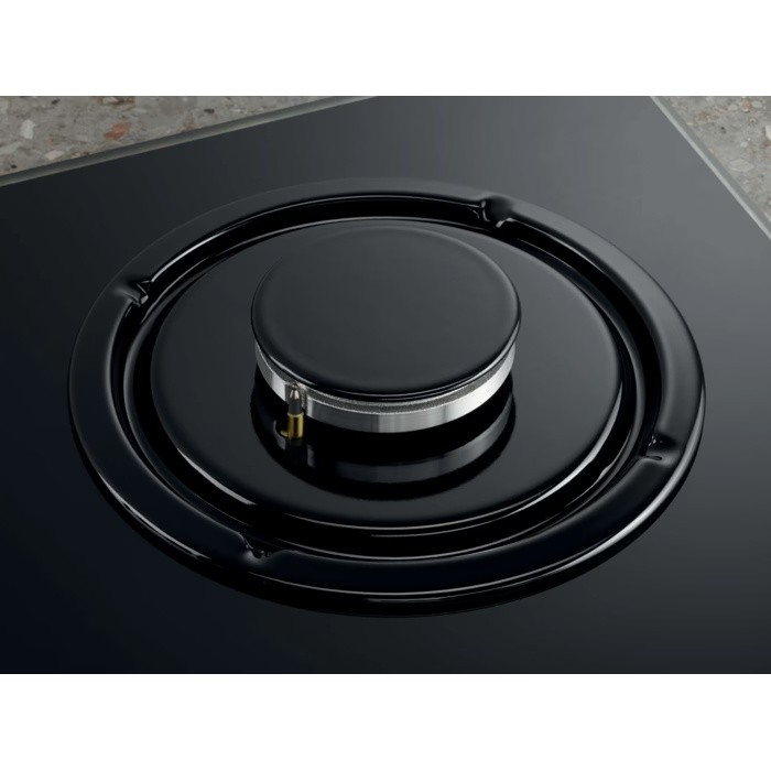 Plită incorporabilă Electrolux KGG643753K, Gaz pe Sticlă, 4 Arzătoare, WOK, 60 cm, Negru Plita incorporabilă Electrolux KGG643753K combină eleganța suprafeței din sticlă neagră cu performanța celor 4 [9]