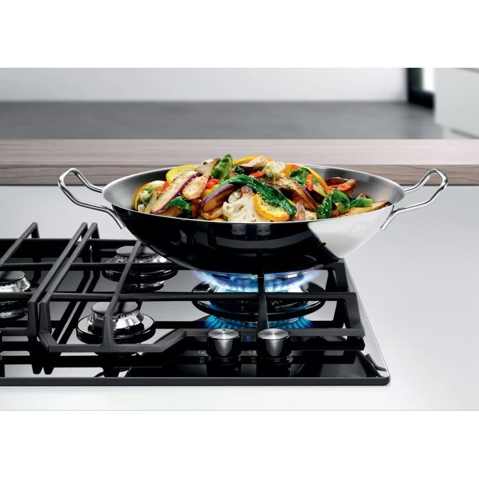 Plită incorporabilă Electrolux KGG6456K, Gaz pe Sticlă, 4 Arzătoare, WOK 4 kW, Speed Burner, Aprindere Electrică, Grătare Fontă, 60 cm, Negru. [4]