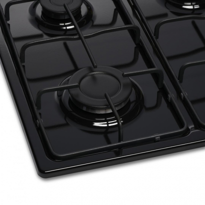 Plita incorporabila, email, neagra, aprindere electrica, gaz natural, 58cm, Heinner HBH-V4IEBK [3]