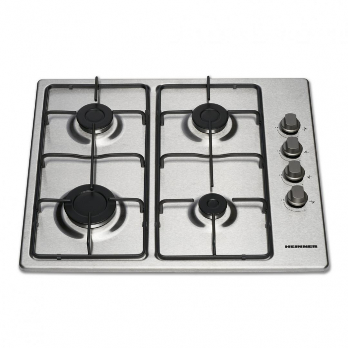 Plita incorporabila, inox, aprindere electrica, gaz natural, 4 arzatoare, Heinner HBH-V4IEIX [2]