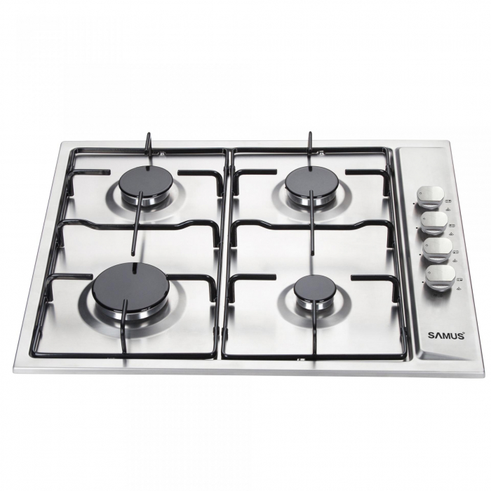 Plita incorporabila pe gaz, 4 arzatoare, aprindere electrica, INOX, Samus [2]