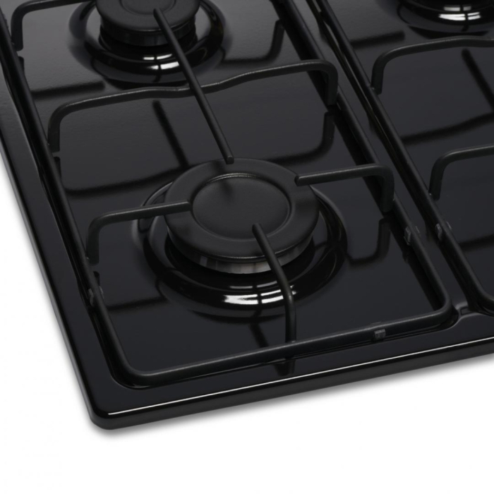 Plita incorporabila pe gaz, 4 arzatoare, email, aprindere electrica, 58 x 51 cm, duze GPL, negru, HEINNER [2]