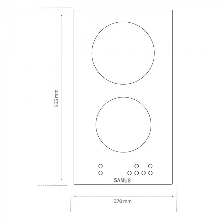 Plita incorporabila pe inductie, 2 zone, 3500W, 9 trepte, 30cm, touch control, Samus [3]