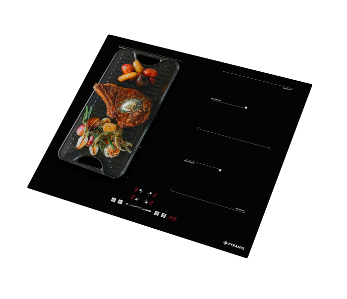 Plita incorporabila pe inductie, 4 zone de gatit, 9 trepte, putere 9600 W, timer, touch, sticla Neagra, Grecia, PYRAMIS [2]