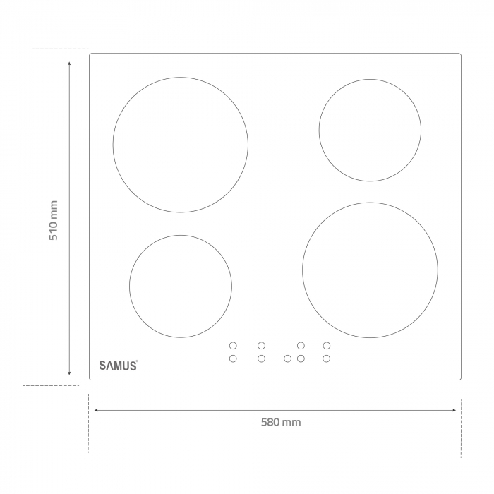 Plita incorporabila pe inductie, 4 zone, touch control, putere 7000W, 9 trepte, Samus [3]