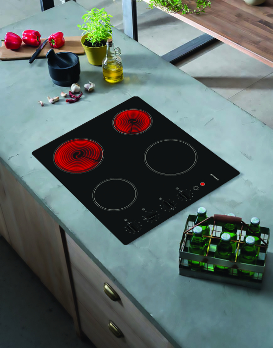 Plita incorporabila vitroceramica, 4 zone de gatit, 9 trepte, putere 6000 W, sticla Neagra, Grecia, PYRAMIS [3]