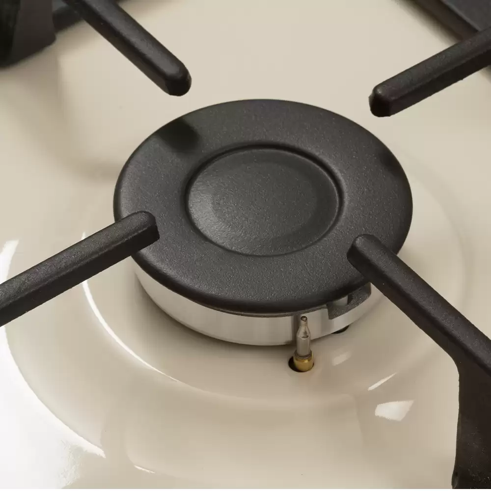 Plita rustica pe gaz, incorporabila, 4 arzatoare, email, aprindere electrica, gratare fonta, valva siguranta, Crem, Studio Casa Dolce Vita [2]