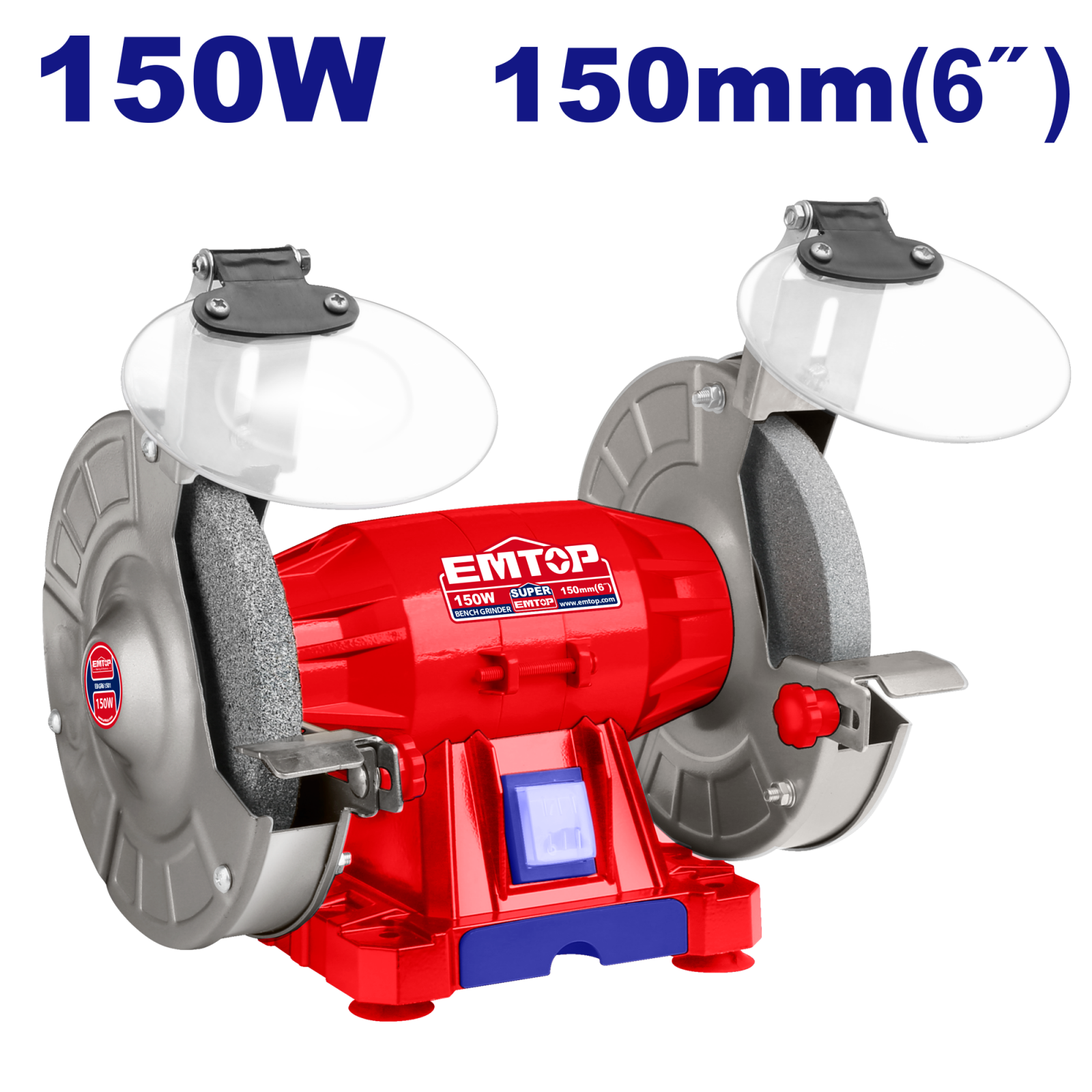 Polizor electric de banc, 2 pietre, 150mm, 230V, 150W, buton pornire, EMTOP [1]