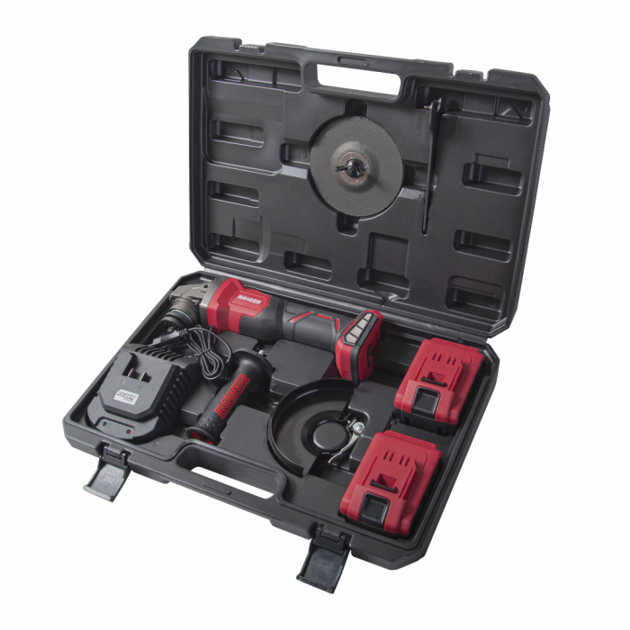 Polizor unghiular cu acumulator, 20V, 125mm, 2 acc 5Ah, Raider RDI-AGB61, Profesional [2]