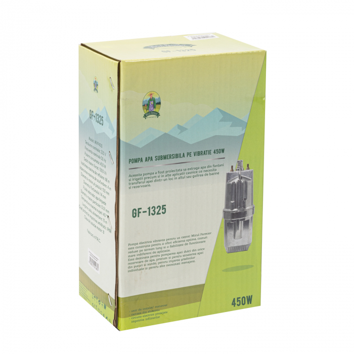 Pompa apa submersibila, vibratie, bobinaj cupru, 450W,2 sorburi, Micul Fermier GF-1325 [2]